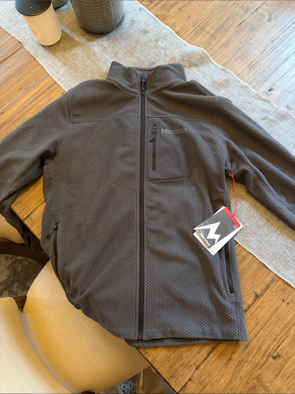 Marmot Men's Dark Charcoal Full-Zip Lightweight Fleece Jacket